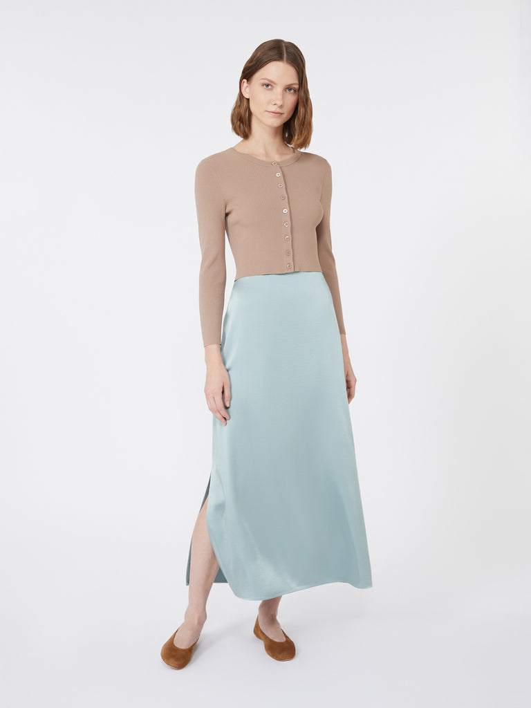 max mara satin calf-length skirt