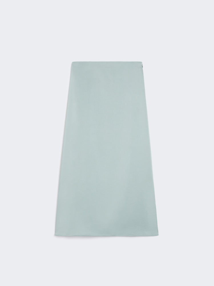 Satin calf-length skirt