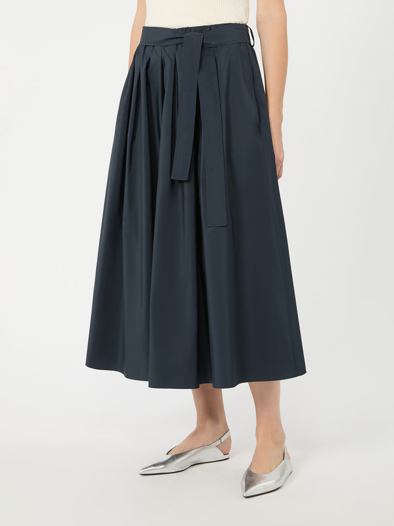 max mara long cotton-blend taffeta skirt