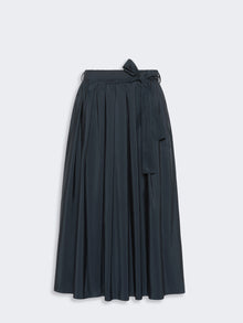 Long Cotton-Blend Taffeta Skirt for Women - Navy - Max Mara UAE