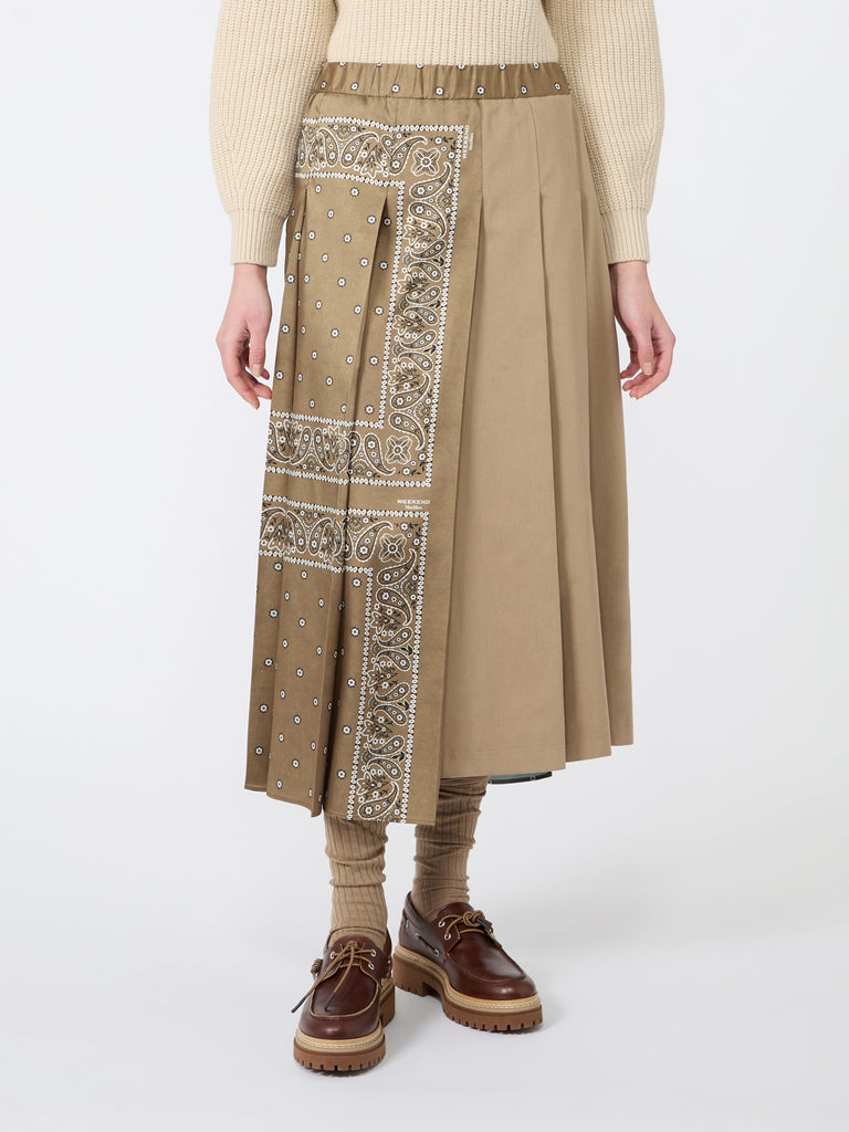 max mara printed twill and cotton drill skirt