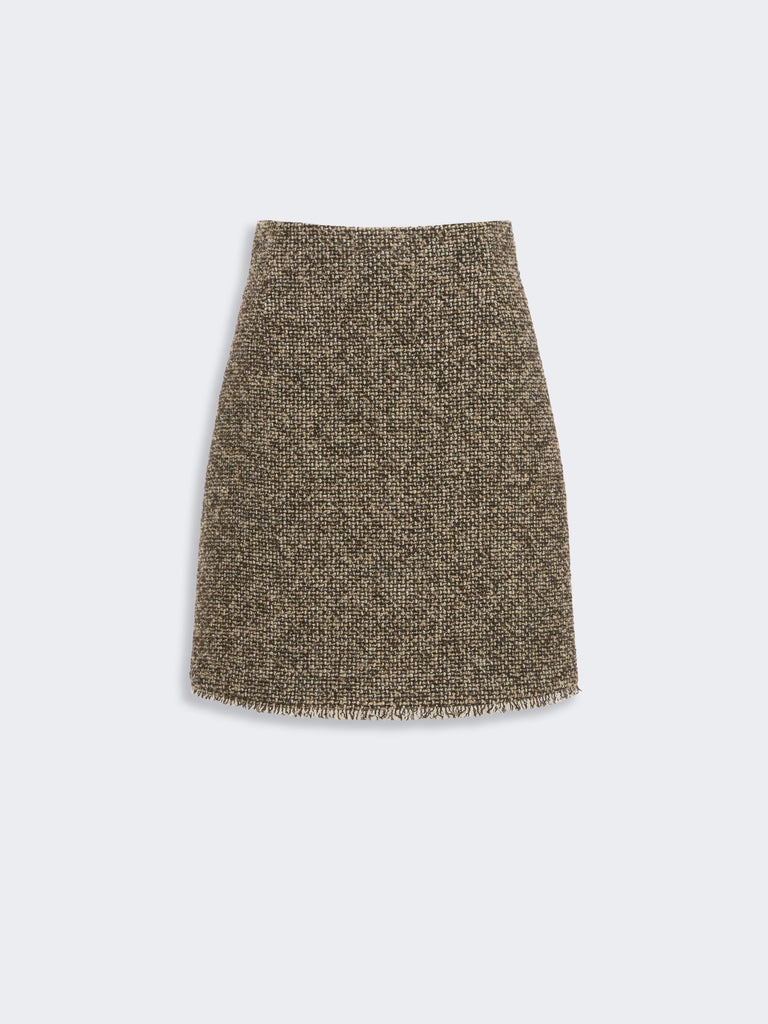 max mara wool blend bouclé short skirt