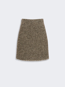 Wool Blend Bouclé Short Skirt for Women - Brown - Max Mara UAE