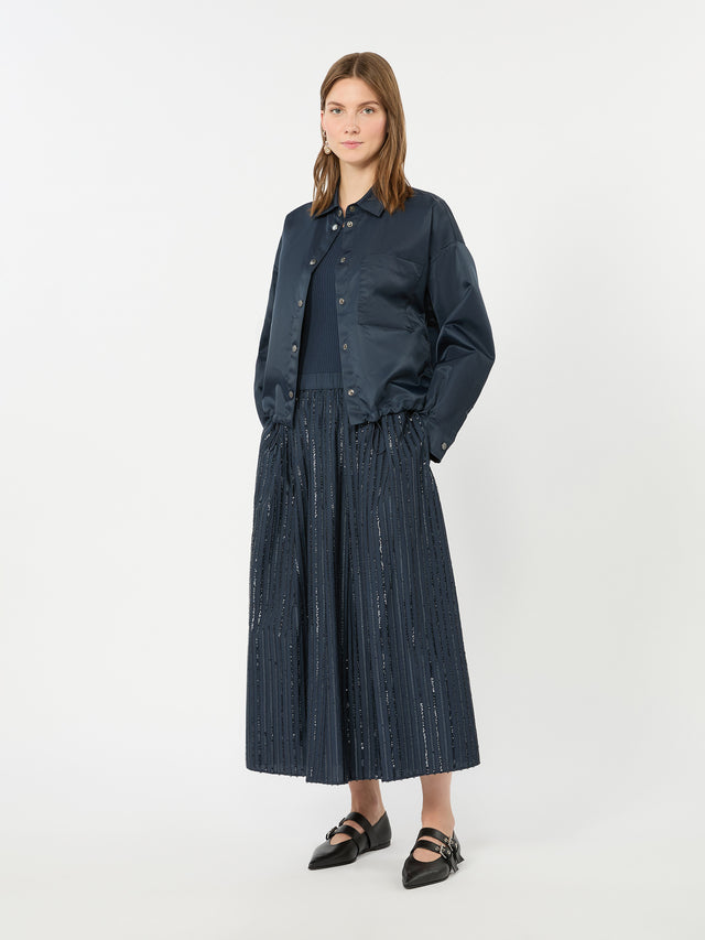 max mara sequin-embroidered cotton skirt for women