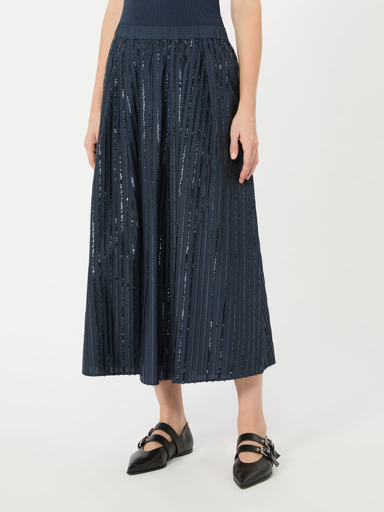 max mara sequin-embroidered cotton skirt