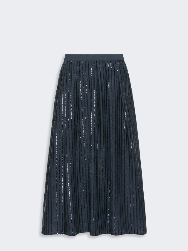 max mara sequin-embroidered cotton skirt for women
