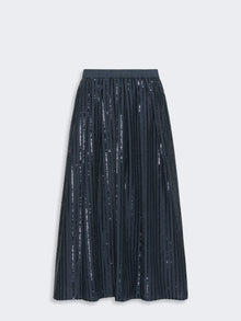 Sequin-Embroidered Cotton Skirt for Women - Navy - Max Mara UAE