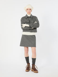 Wool Blend Short Skirt for Women - Dark Grey - Max Mara UAE