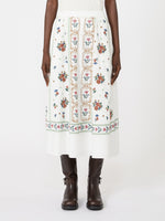 max mara long embroidered cotton skirt for women