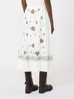 max mara long embroidered cotton skirt for women