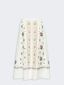 max mara long embroidered cotton skirt for women