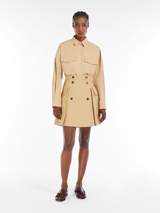 Cotton Poplin Shirt for Women - Beige - Max Mara UAE