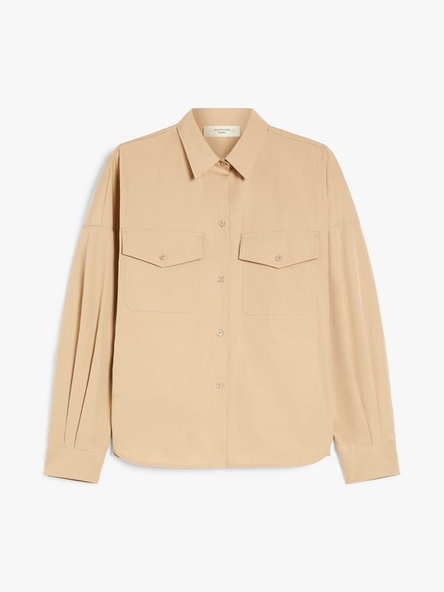 Cotton Poplin Shirt for Women - Beige - Max Mara UAE