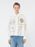 Cotton blouse with lace and embroideries
