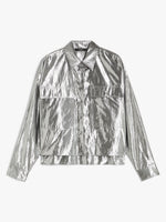 Lamé Cotton Shirt for Women - Silver - Max Mara UAE