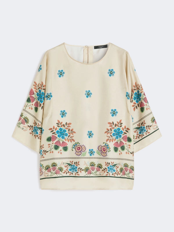 max mara printed silk twill blouse for women
