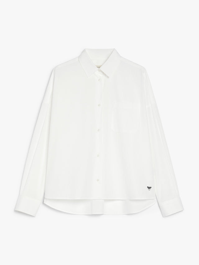 Cotton Poplin Shirt for Women - White - Max Mara UAE