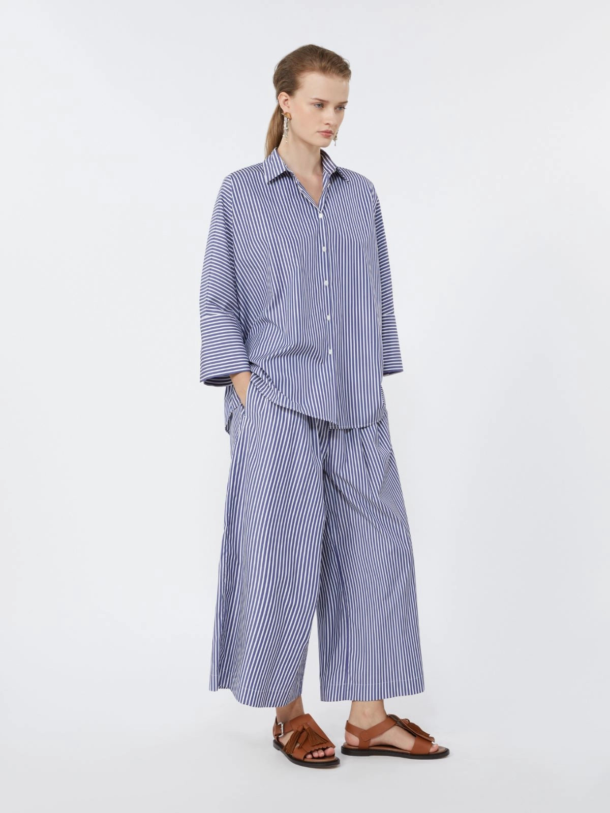Cotton poplin oversize shirt