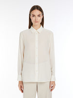 Relaxed-Fit Silk Shirt for Women - Ivory - Max Mara UAE