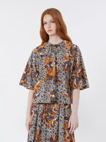 max mara printed cotton poplin blouse for women