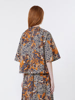 max mara printed cotton poplin blouse for women