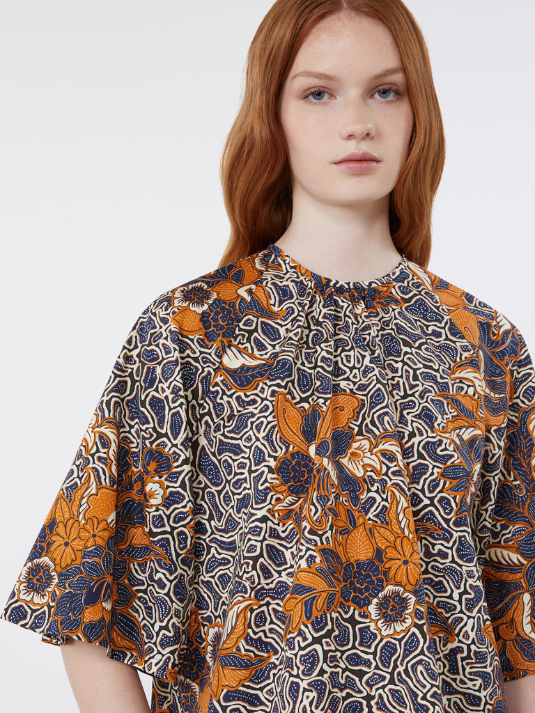 max mara printed cotton poplin blouse