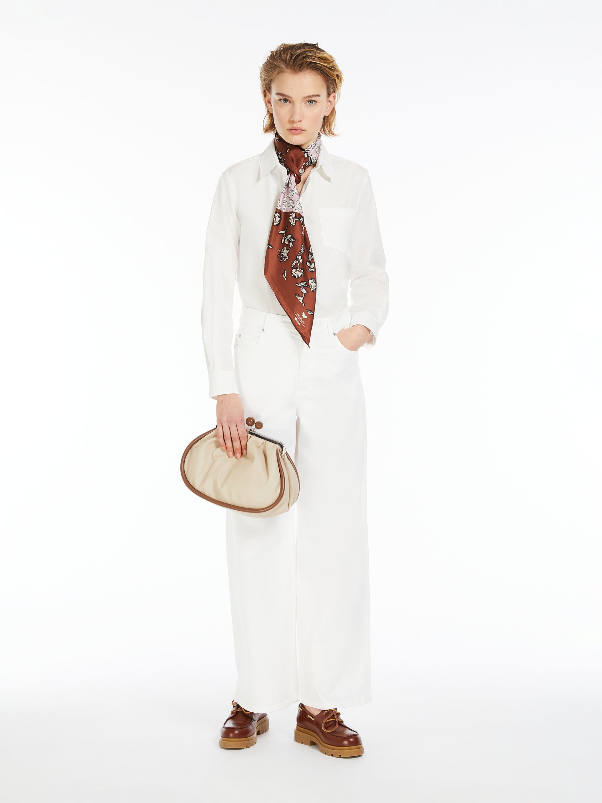 Striped straight-fit poplin shirt