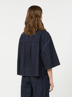 max mara boxy shirt in laser-treated cotton denim for women