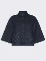 max mara boxy shirt in laser-treated cotton denim for women