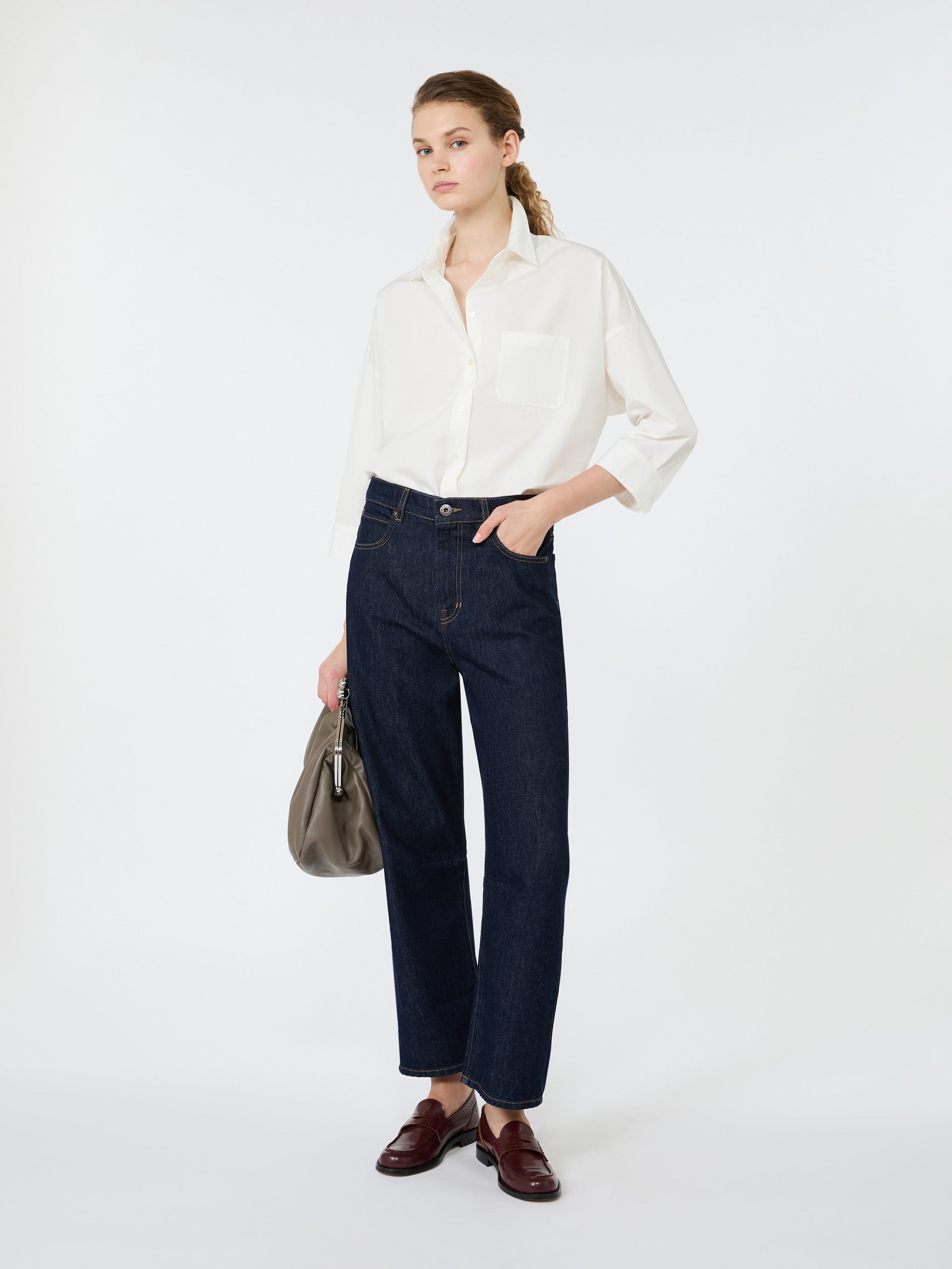 max mara boxy cotton poplin shirt for women