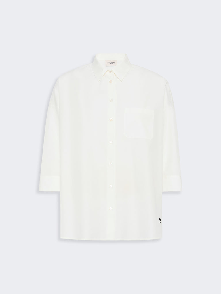 max mara boxy cotton poplin shirt