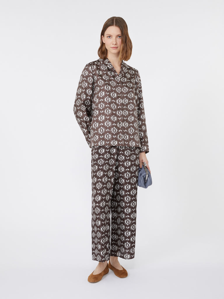 max mara printed silk pyjama shirt