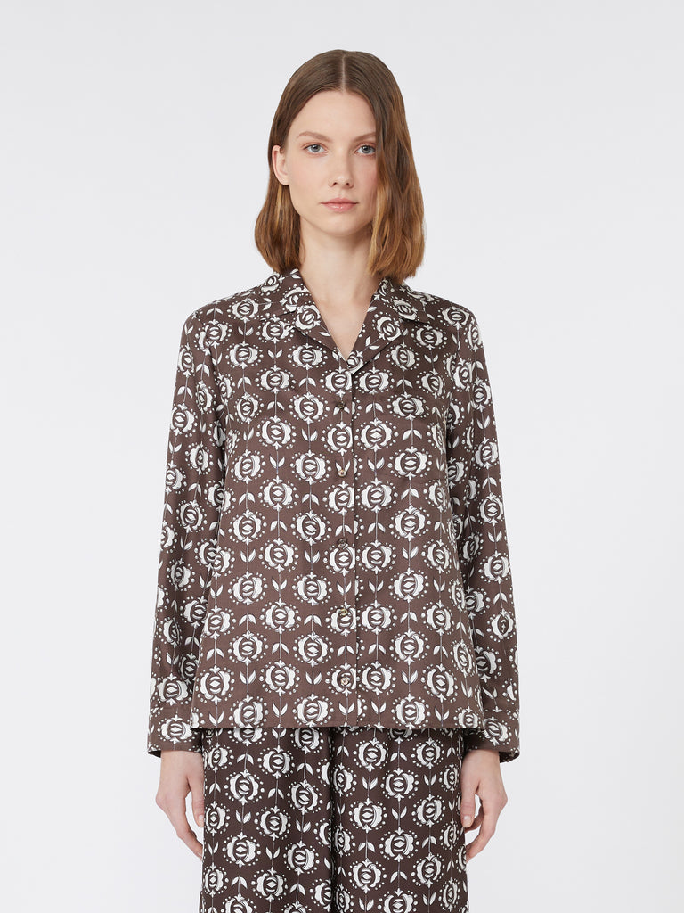 max mara printed silk pyjama shirt