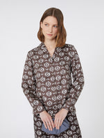 Printed silk pyjama shirt