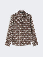 Printed silk pyjama shirt