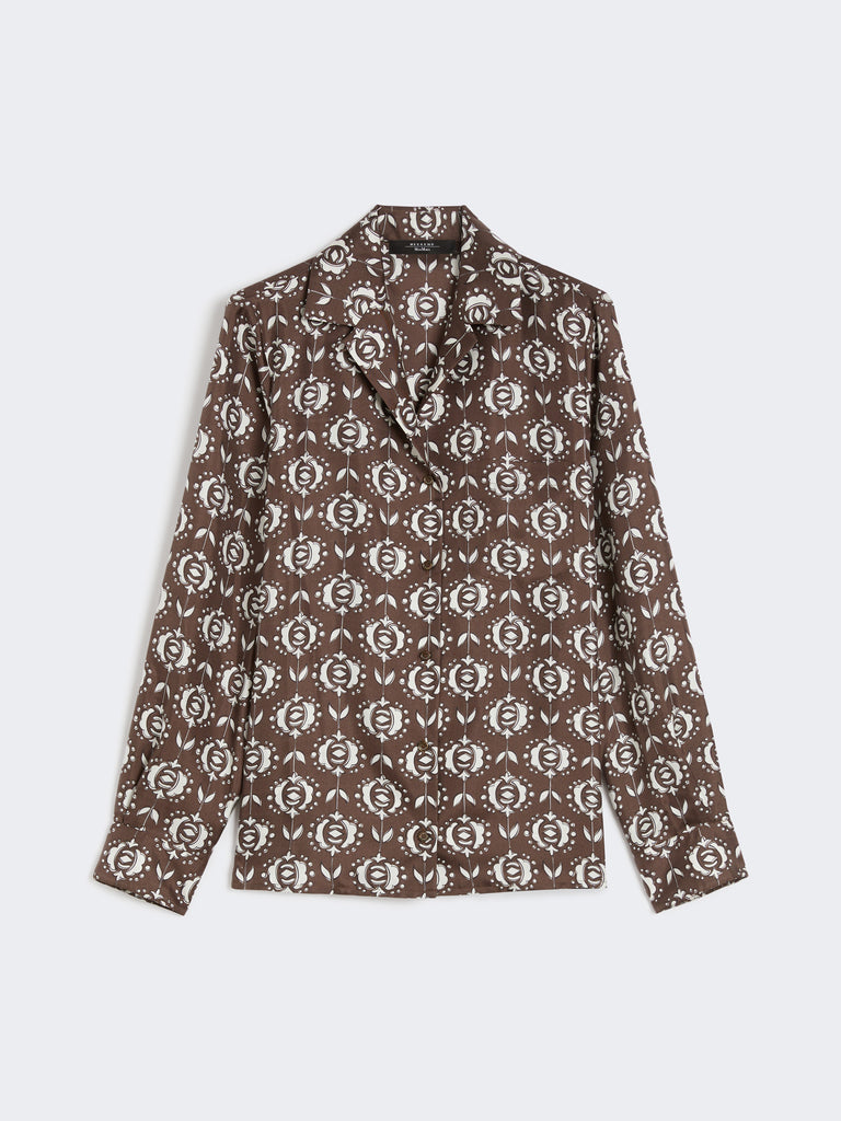 max mara printed silk pyjama shirt