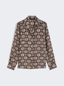 Printed silk pyjama shirt