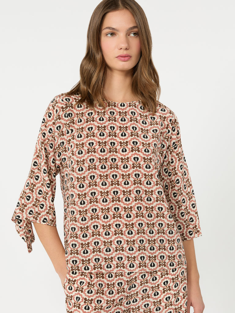 max mara printed silk crêpe de chine blouse