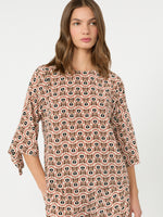 Printed Silk Crepe De Chine Blouse for Women - Antique Rose - Max Mara UAE