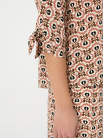 Printed Silk Crepe De Chine Blouse for Women - Antique Rose - Max Mara UAE