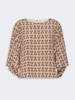 Printed Silk Crepe De Chine Blouse for Women - Antique Rose - Max Mara UAE