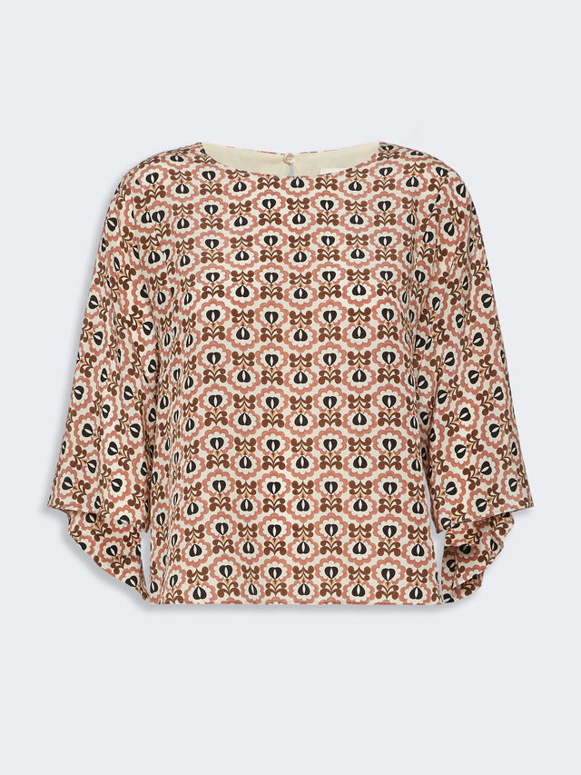 max mara printed silk crepe de chine blouse for women