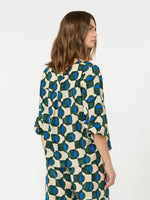 Printed Silk Crepe De Chine Blouse for Women - Dark Green - Max Mara UAE