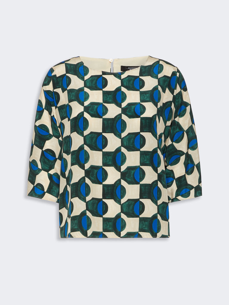 max mara printed silk crepe de chine blouse