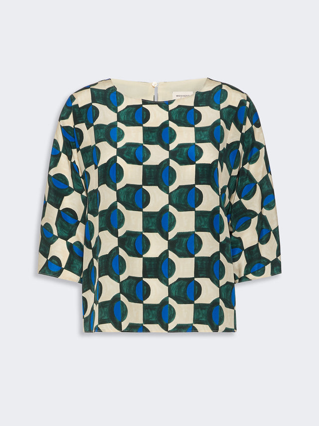 max mara printed silk crepe de chine blouse for women