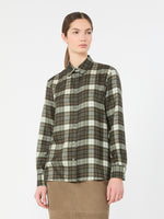 max mara checked silk twill shirt for women
