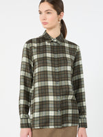 max mara checked silk twill shirt for women
