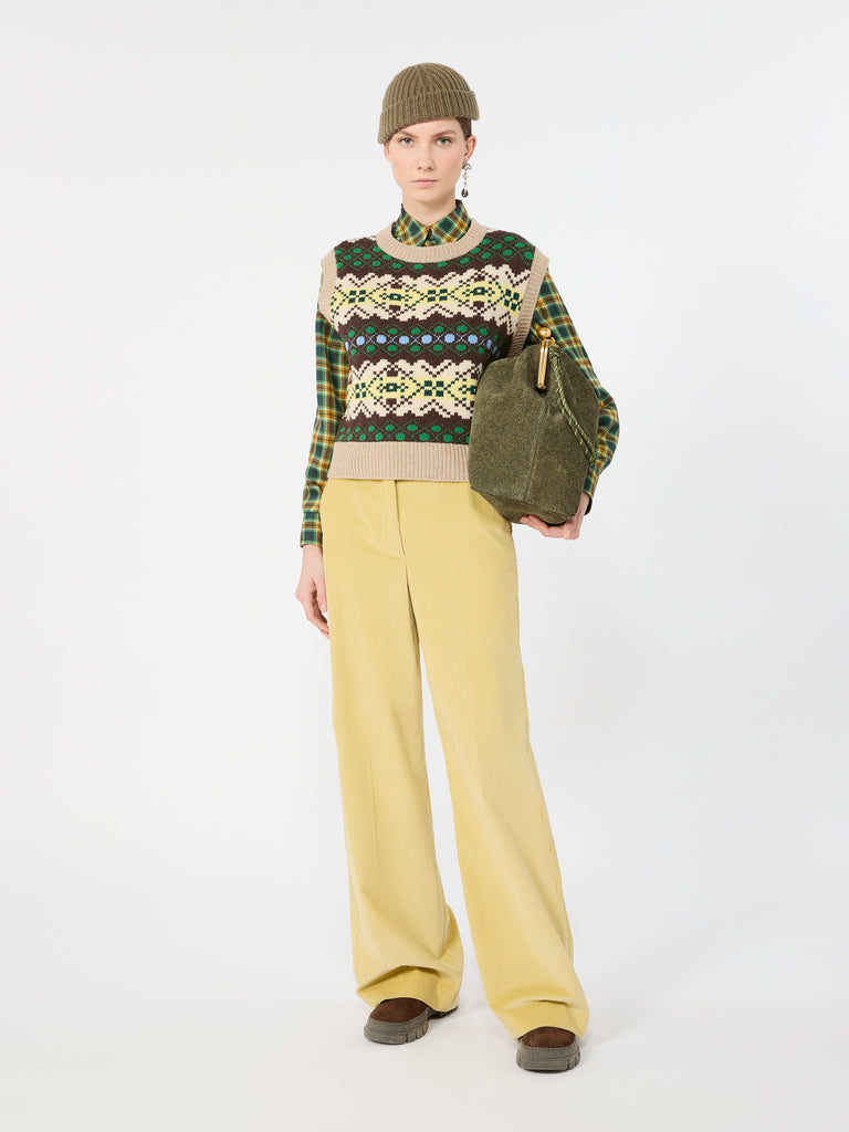 max mara checked silk twill shirt