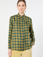 max mara checked silk twill shirt for women
