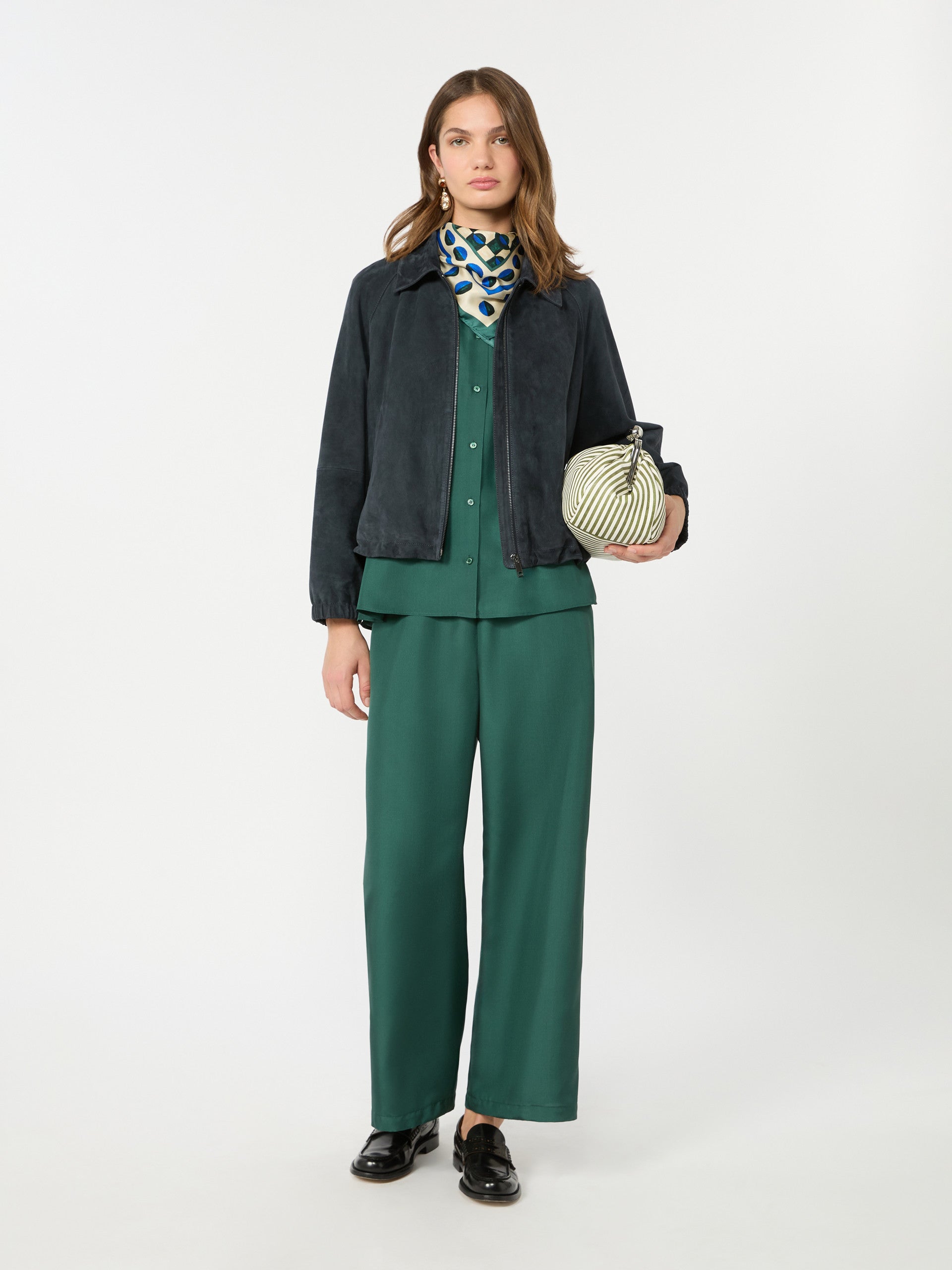 max mara loose shirt in habotai silk for women